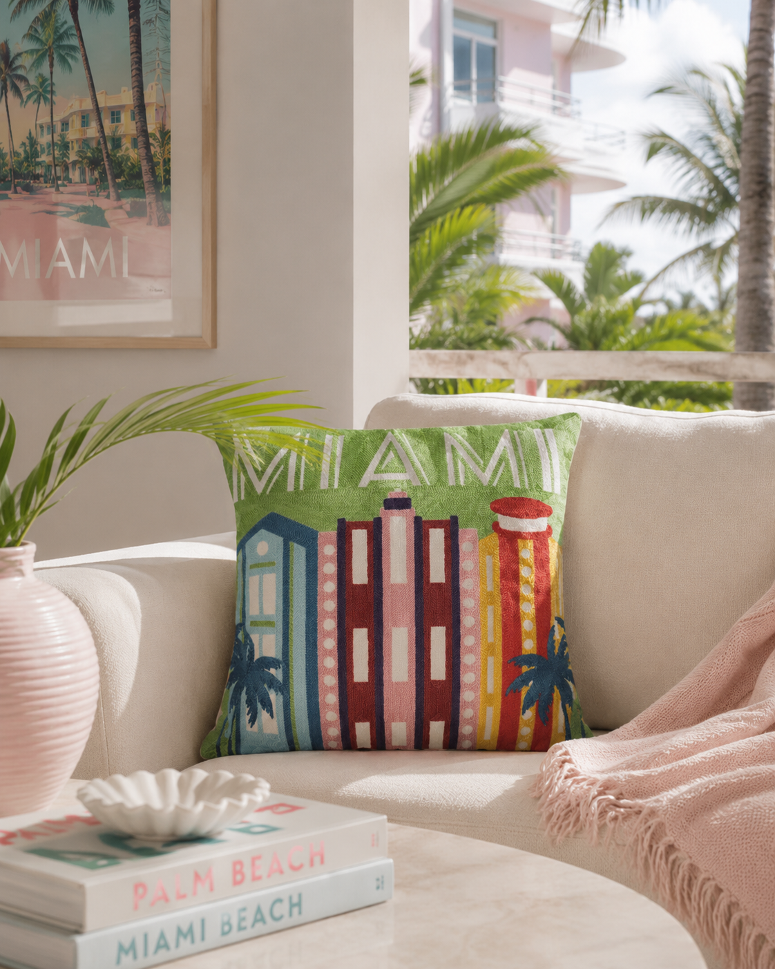 Miami Needlepoint Cushion