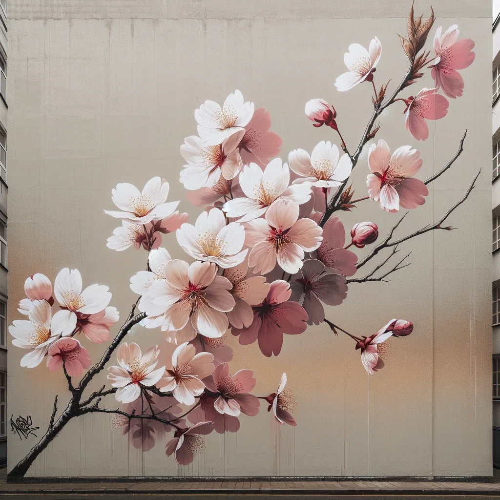 Cherry Blossom Elegance Cotton Cushion