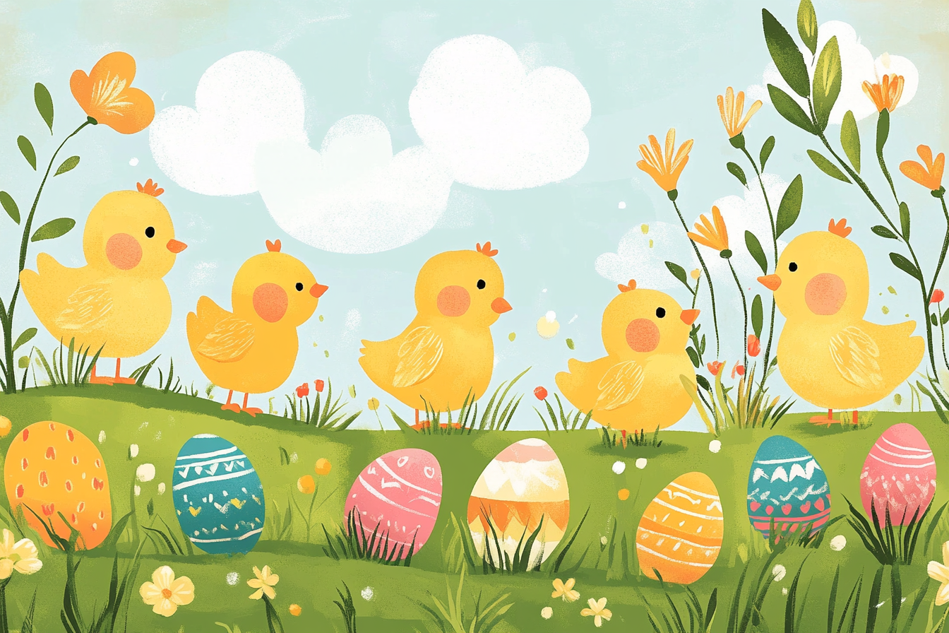 Chick Parade Meadow Canvas