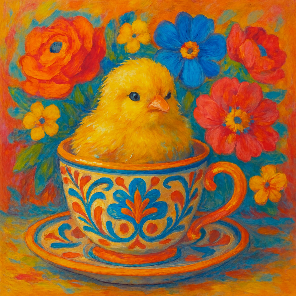 Chick in a Teacup Canvas