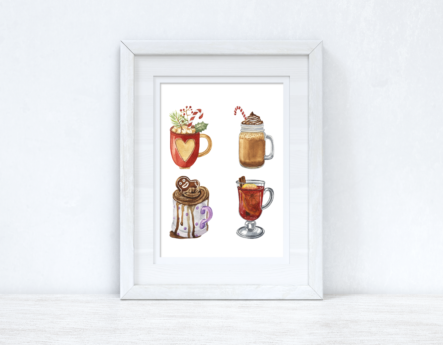Christmas Drinks Winter Christmas Seasonal Wall Home Decor Print