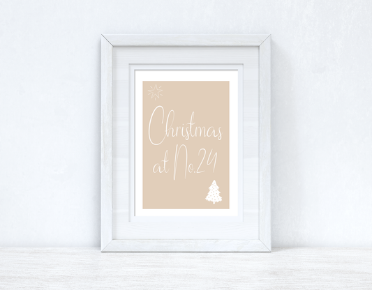 Christmas At No Beige Background Winter Christmas Seasonal Wall Home Decor Print