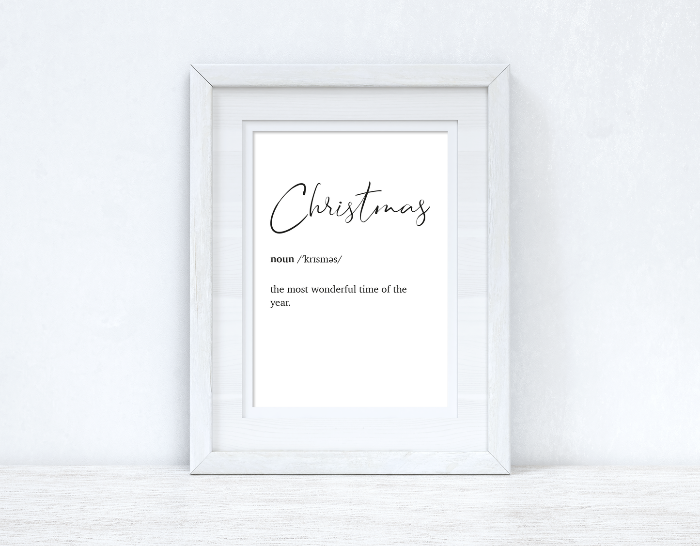 Christmas Definition Winter Christmas Seasonal Wall Home Decor Print