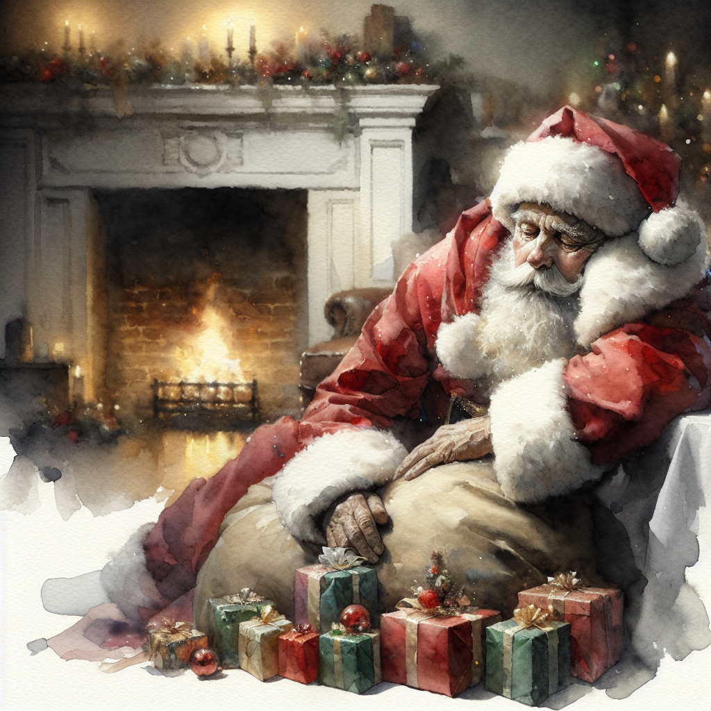 Christmas Solitude Santa Canvas
