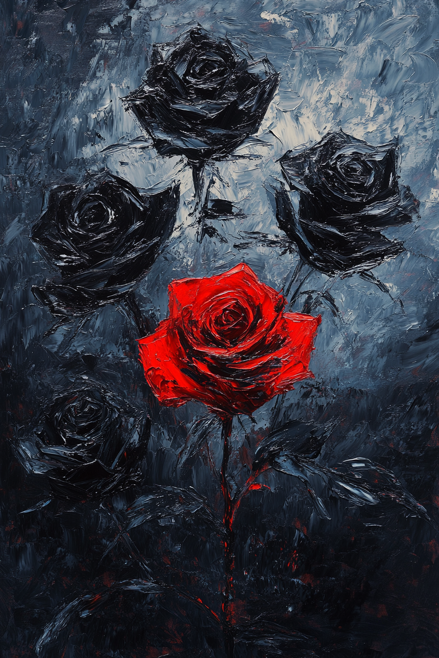 Contrasting Roses Canvas