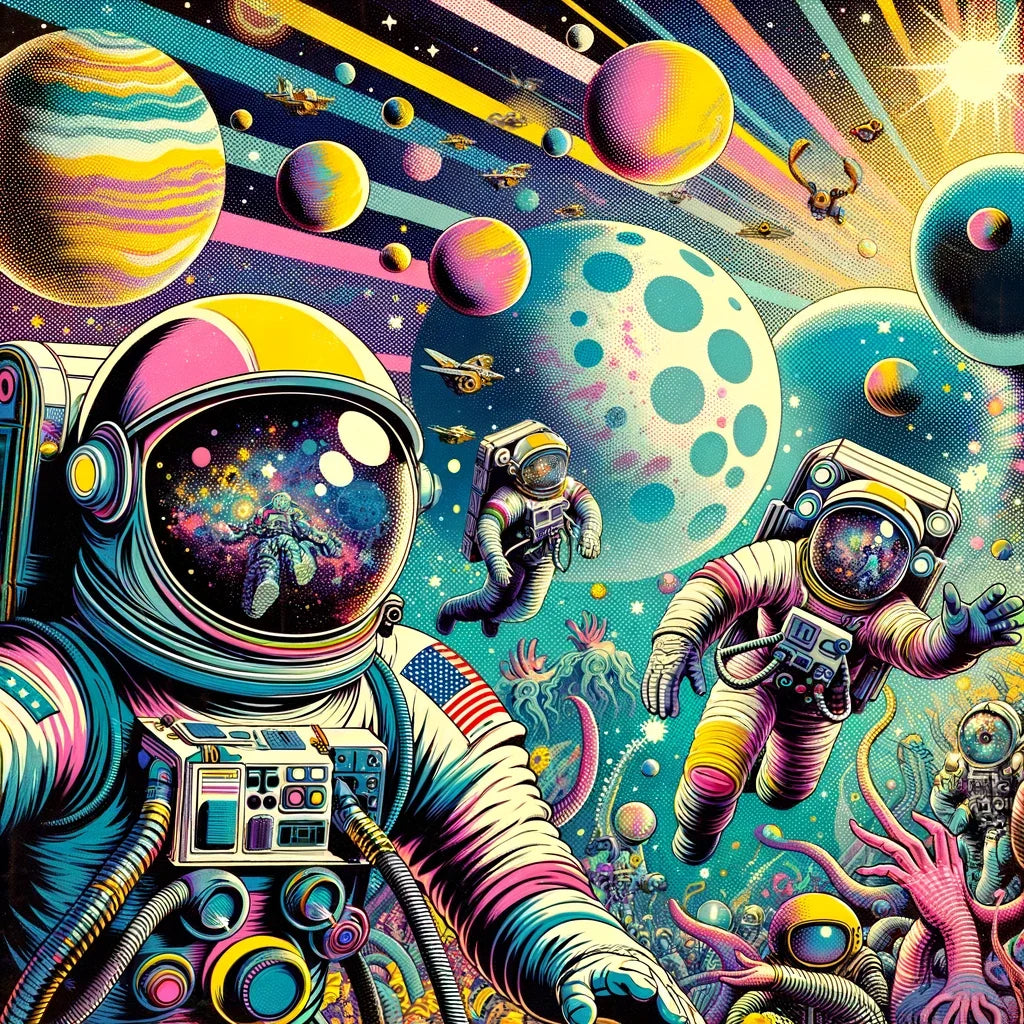 Cosmic Pop Odyssey Cotton Cushion
