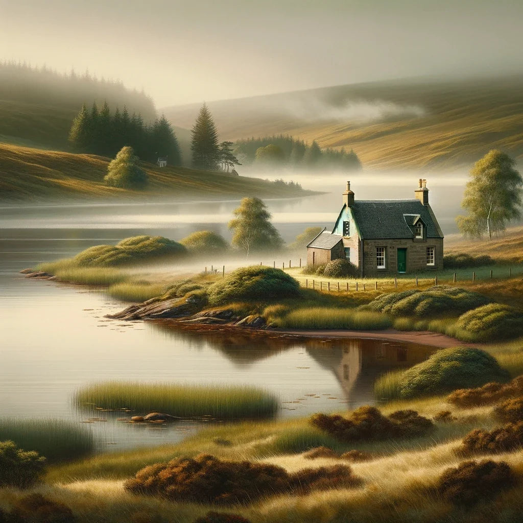 Dundee Cottage by the Loch Canvas