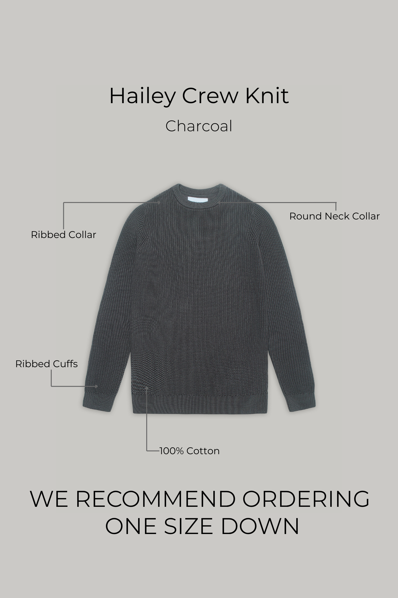 J Hailey Crew Knit - Charcoal