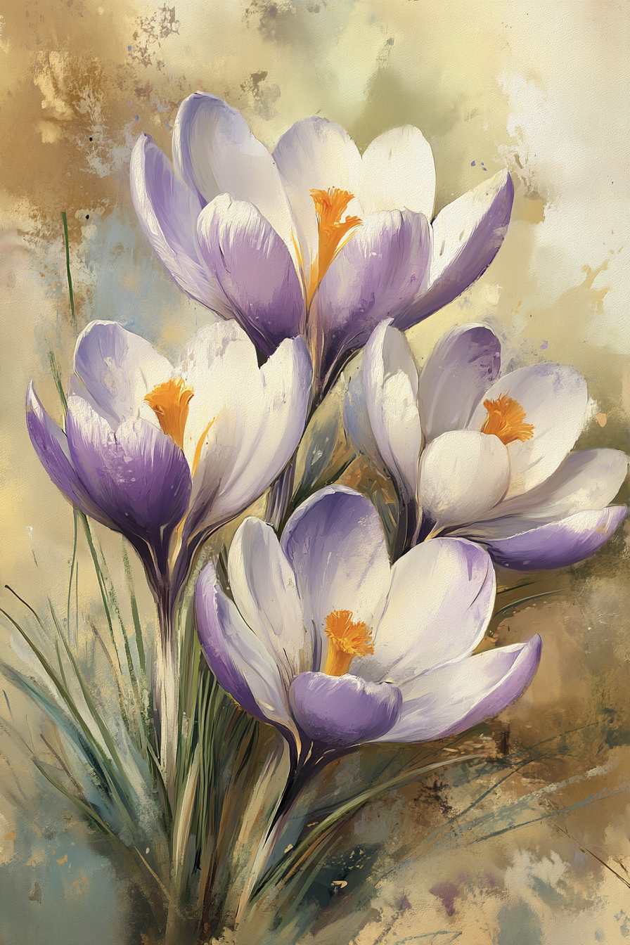 Crocus Awakening Canvas