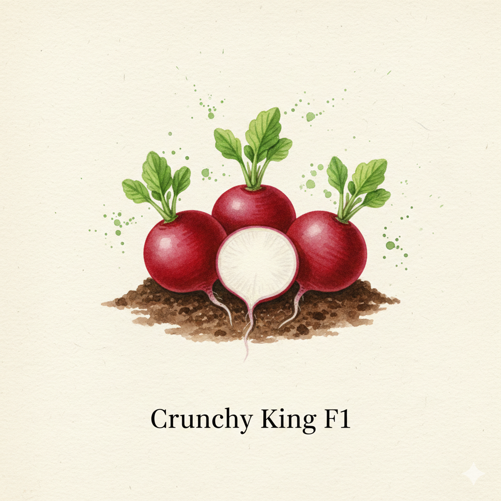 Radish Seeds - Crunchy King F1 - Premium Uniform & Crisp Hybrid (250 Seeds)