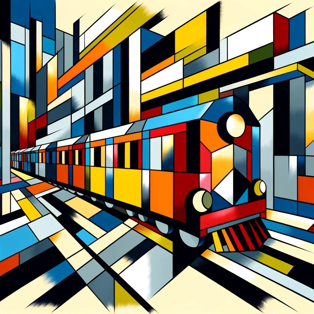 Cubist Conveyance Cotton Cushion