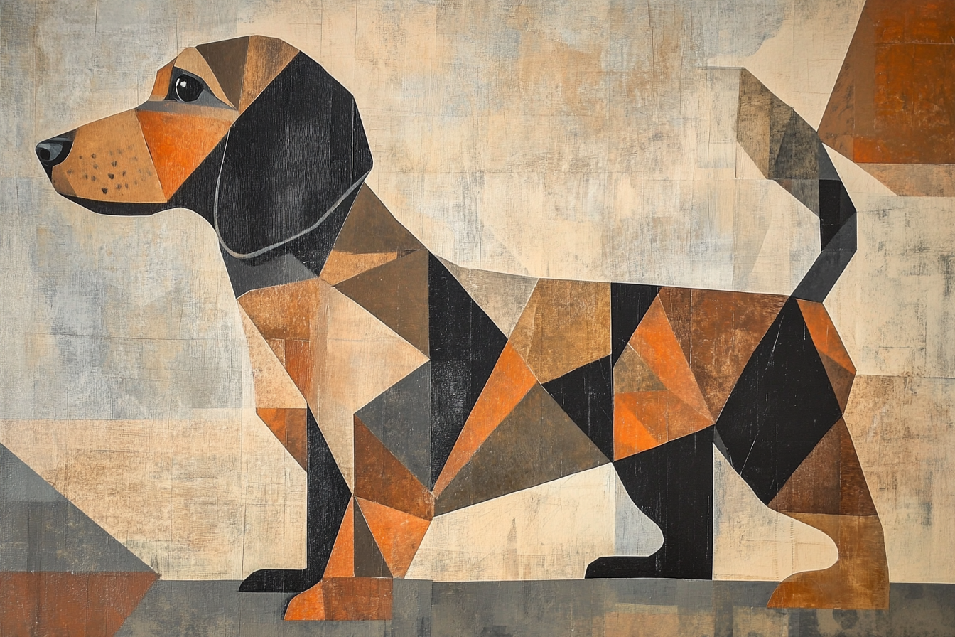 Cubist Dachshund Canvas