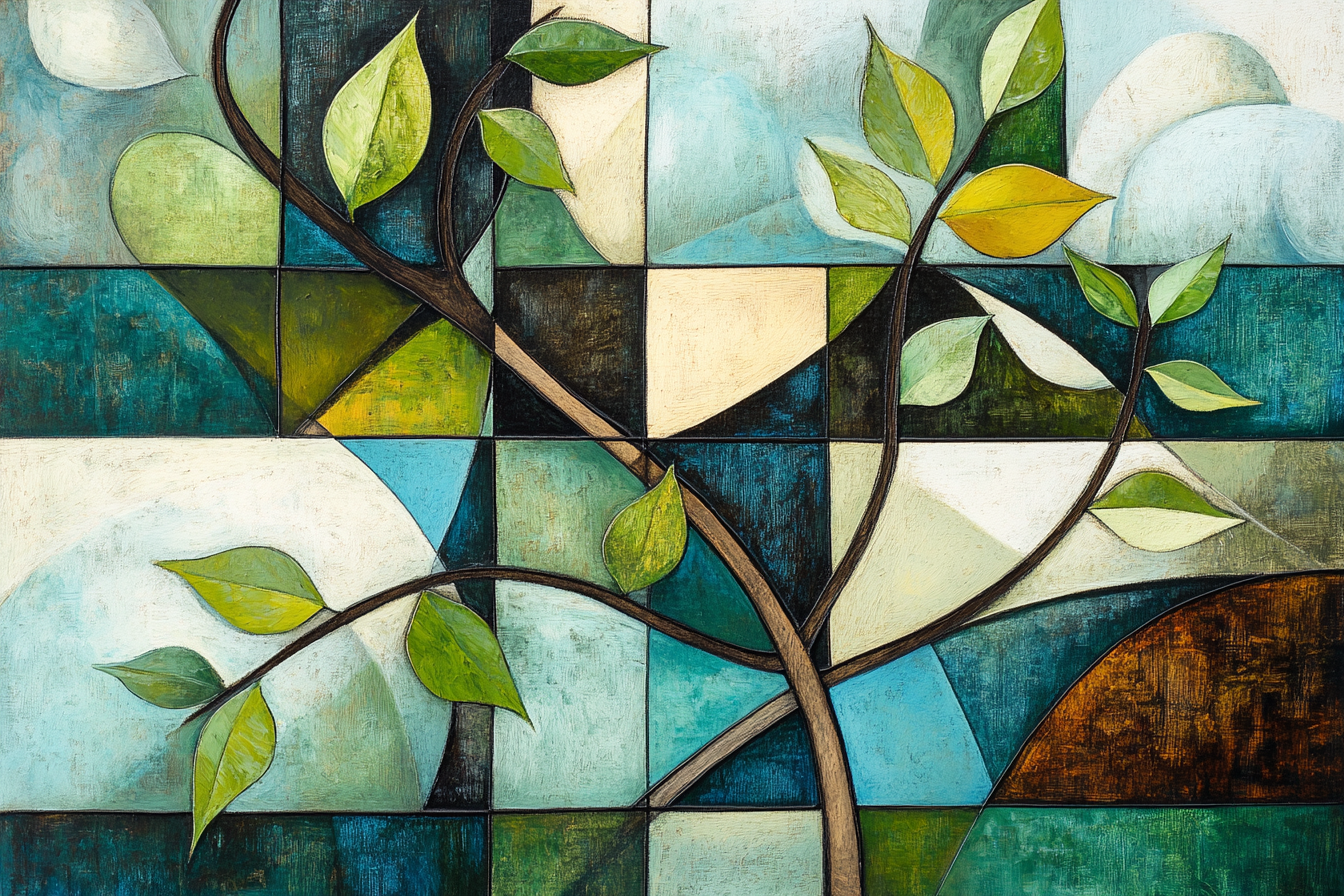 Cubist Nature Canvas