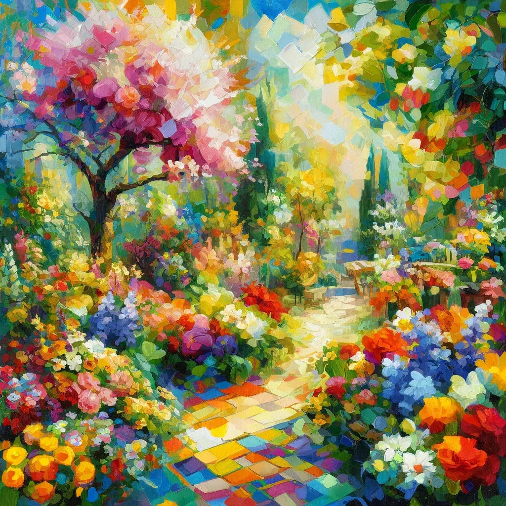 Cubist Spring Garden Canvas