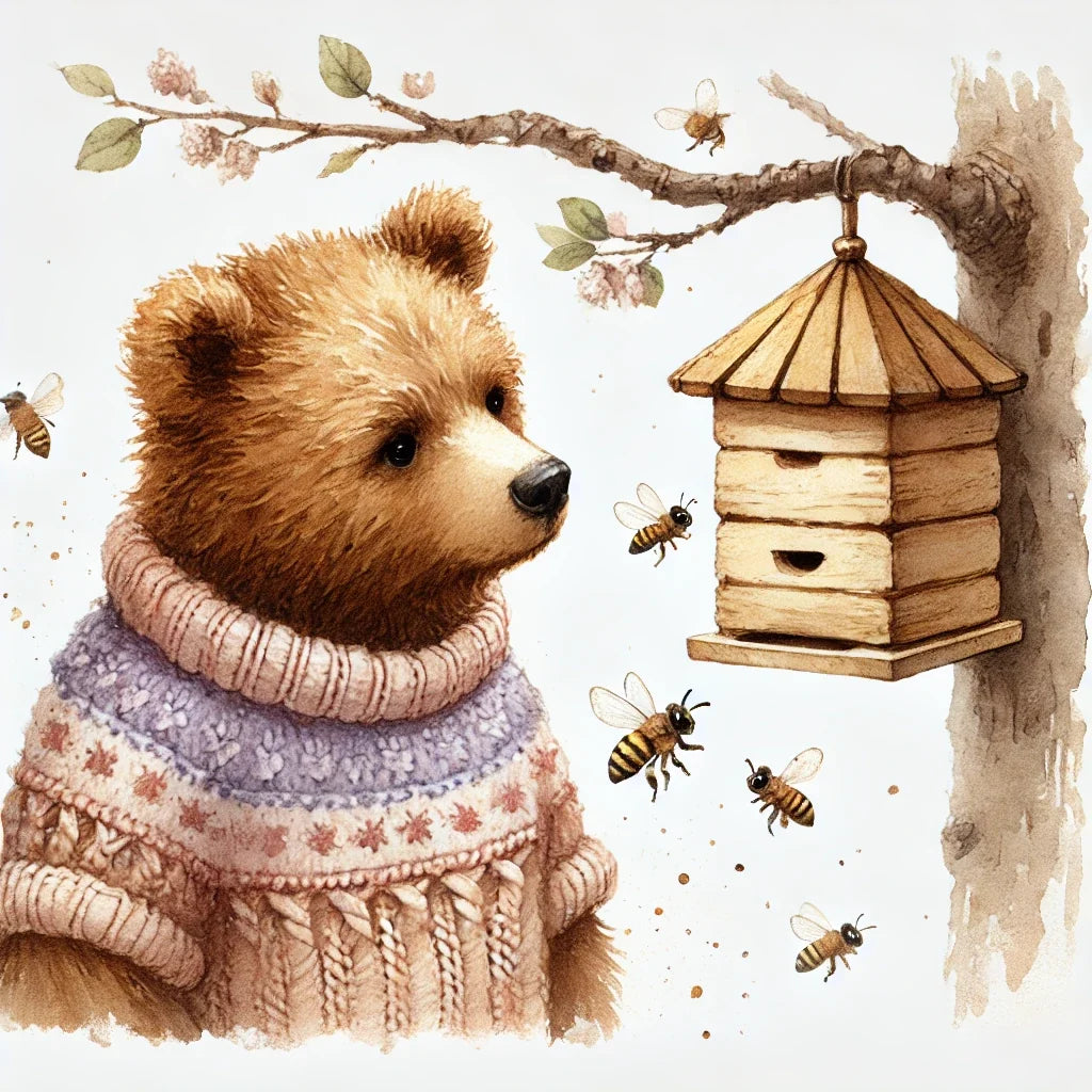 Curious Bear Sweater Canvas