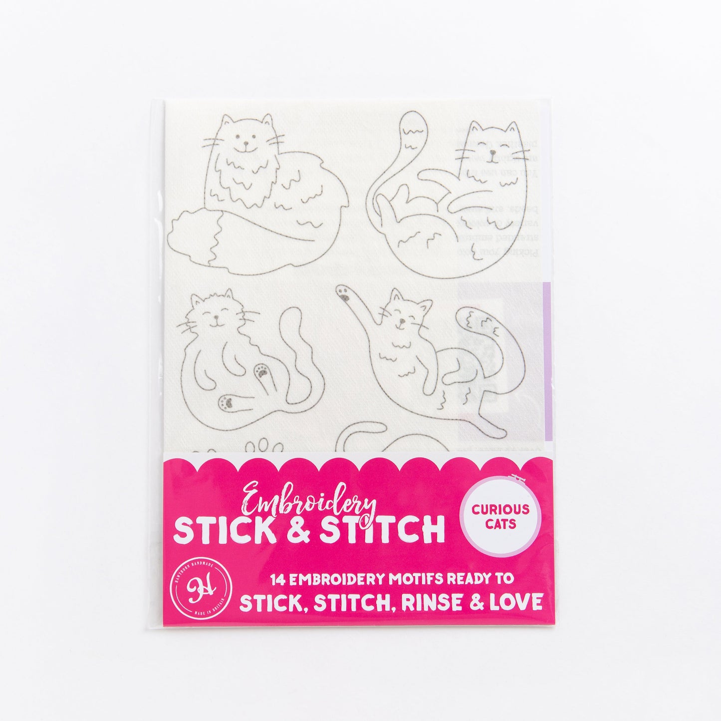 'Curious Cats' Stick & Stitch Embroidery Pack