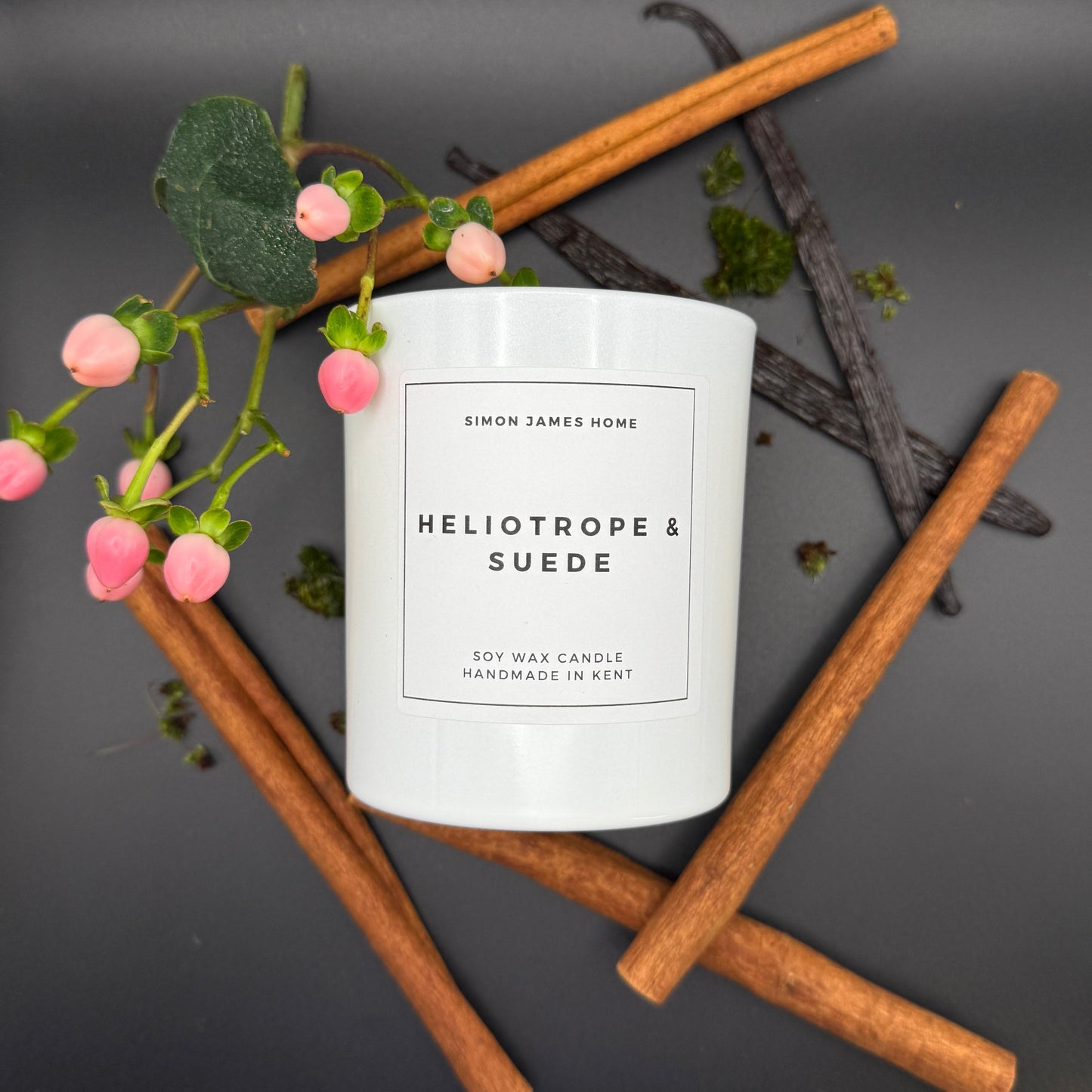 Heliotrope & Suede Handmade Soy Wax Candle