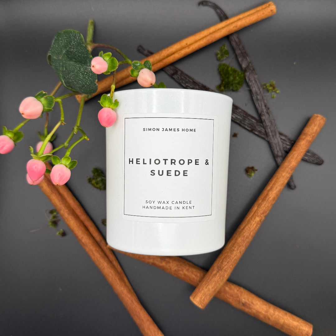 Heliotrope & Suede Handmade Soy Wax Candle