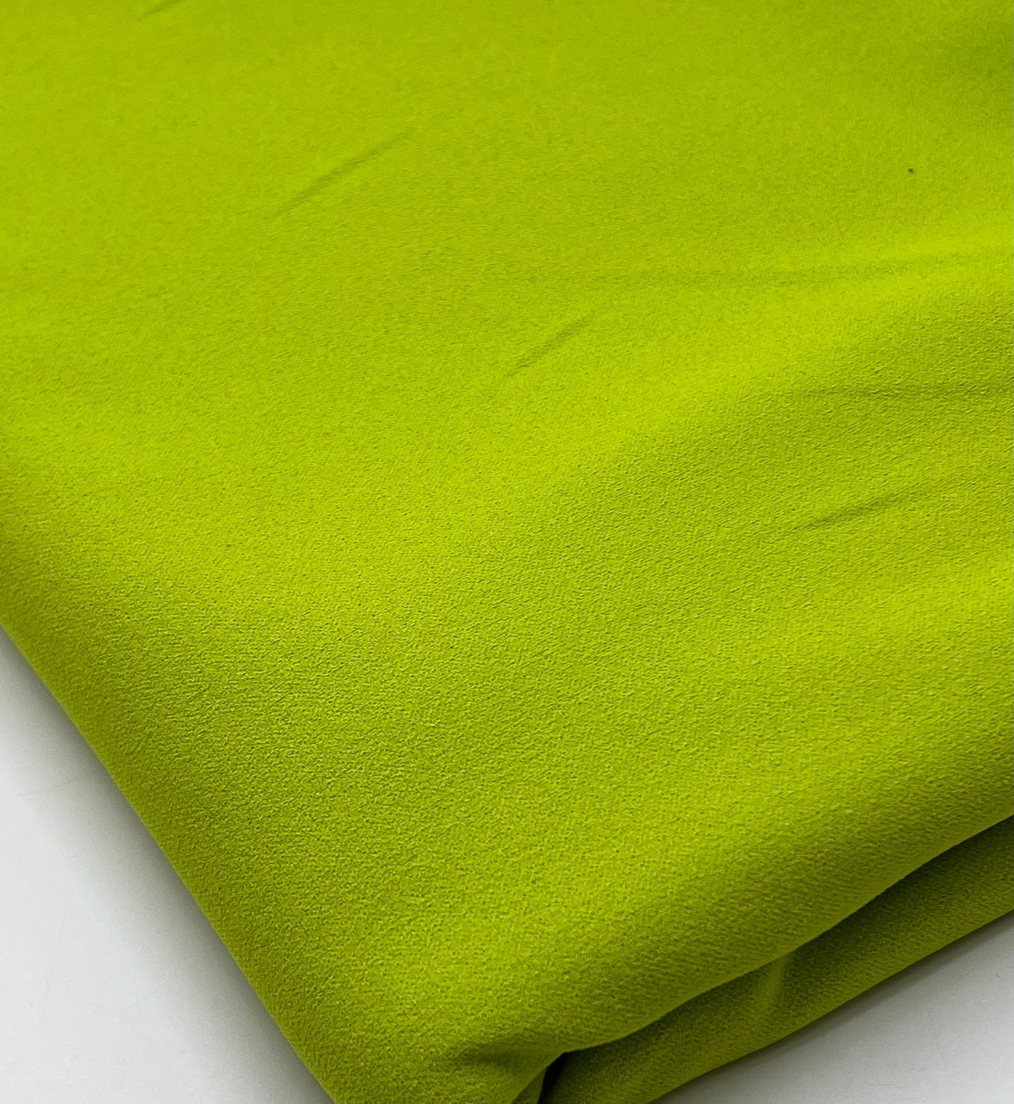 Plain Lime Green Scuba Crepe Stretch Jersey Fabric 4 Way Stretch