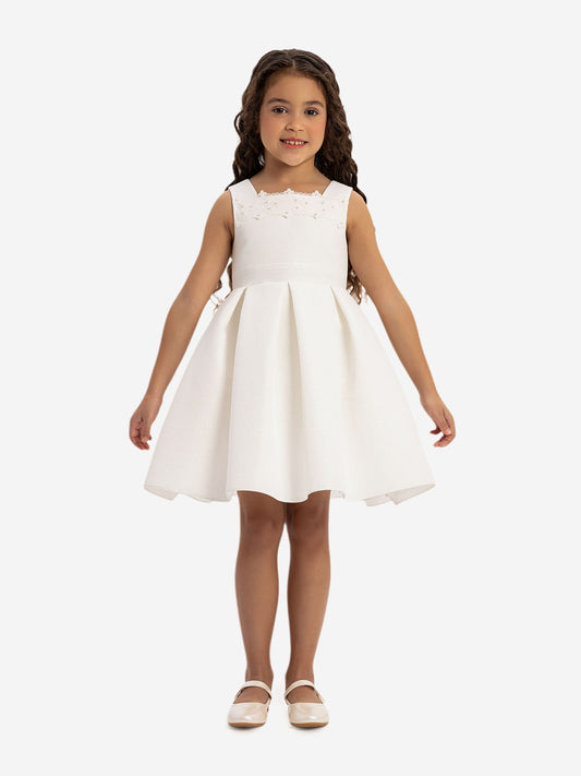 Dress & Fleur Girls Dress with Bolero and Matching Bag in White