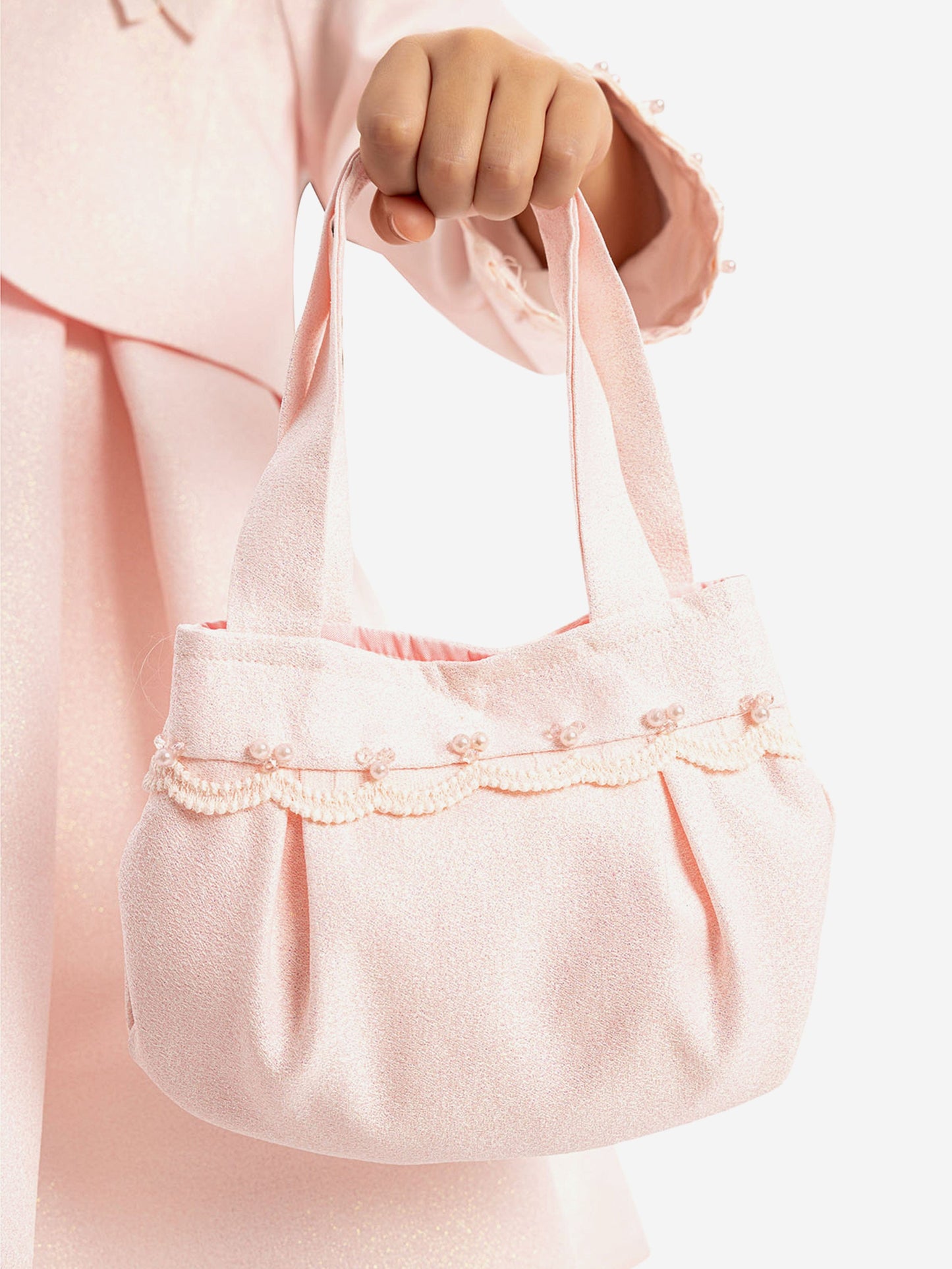 Dress & Fleur Girls Dress with Bolero and Matching Bag in Pink