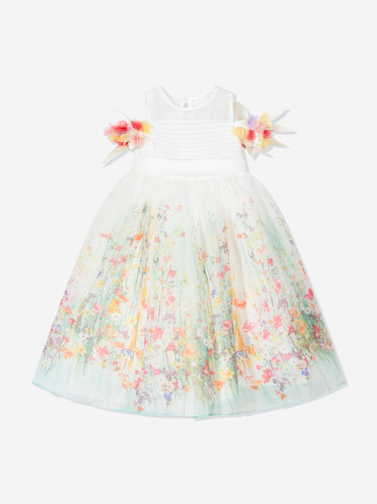 Dress & Fleur Girls Floral Occasion Dress in Ivory