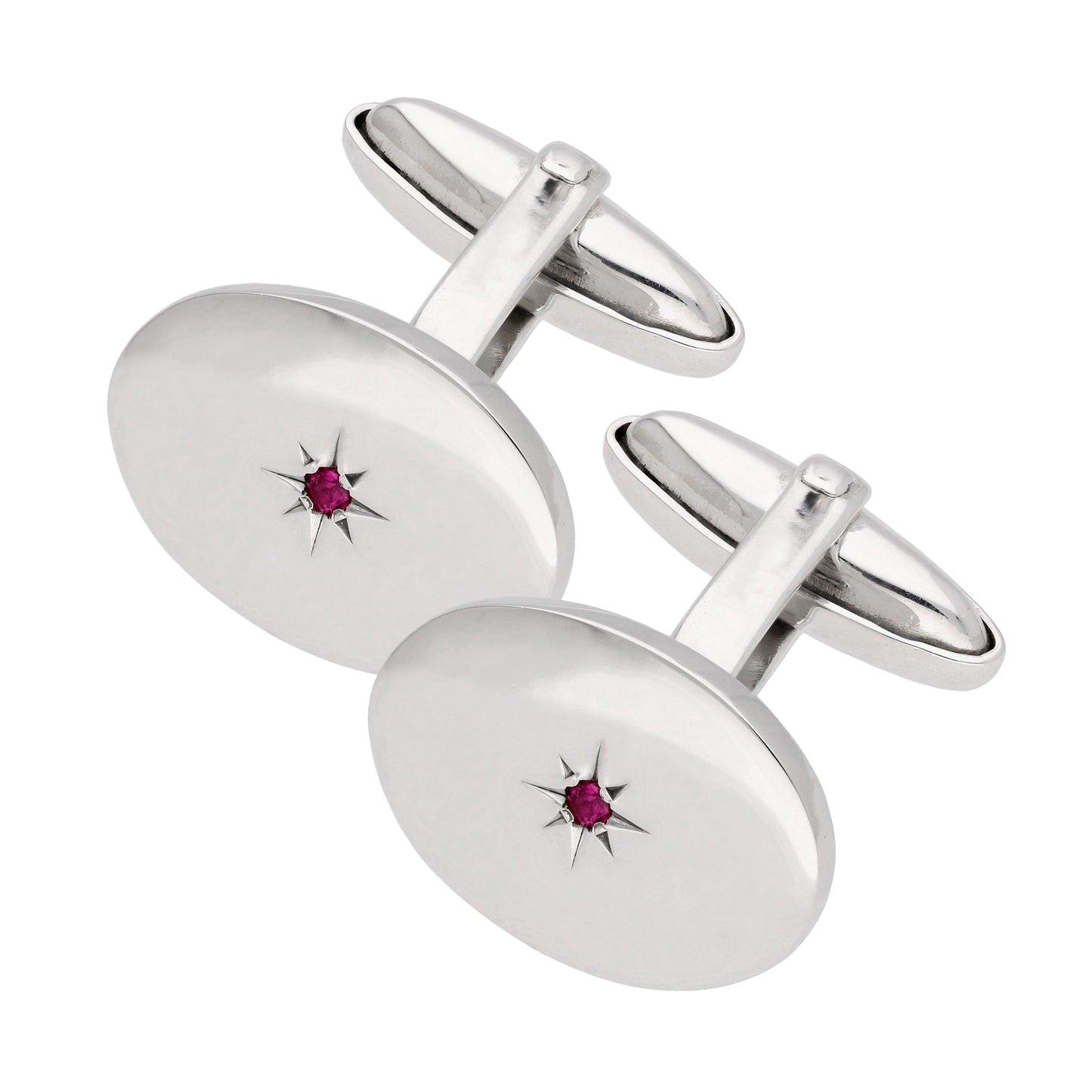 Sterling Silver Ruby Cufflinks