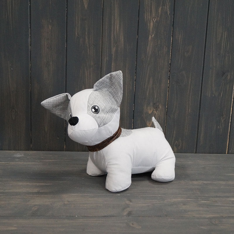 Satchville White Dog Doorstop