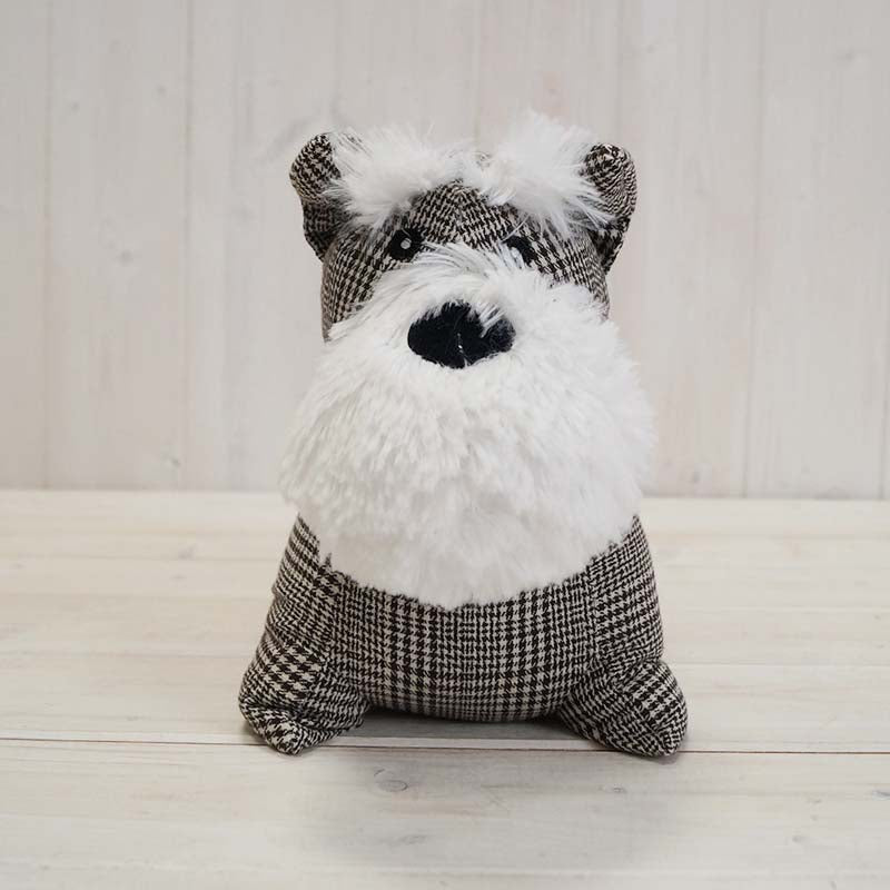 Satchville Checkered Schauzer Dog Door Stop