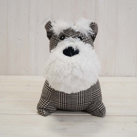 Satchville Checkered Schauzer Dog Door Stop