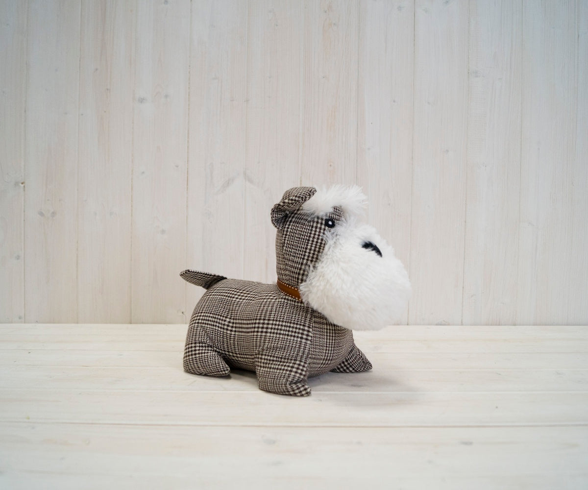 Satchville Checkered Schauzer Dog Door Stopper