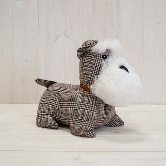 Satchville Checkered Schauzer Dog Doorstop
