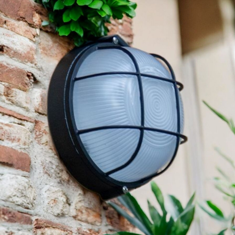 Black Round Outdoor LED Wall / Security Light