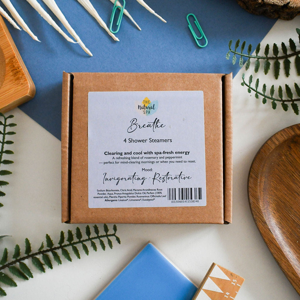 Breathe Aromatherapy Shower Steamers – Eucalyptus, Rosemary & Peppermint – Set of 4