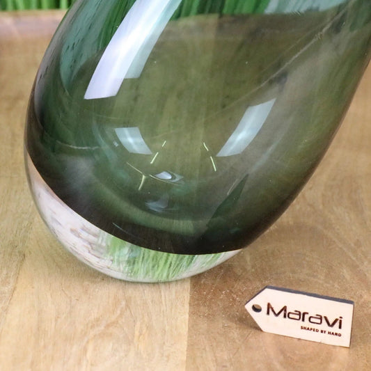 Daruni Luxury Green Glass Vase Angled Design