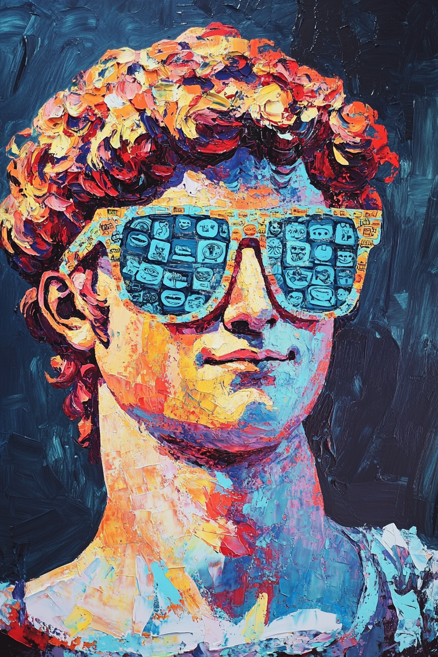 David Emoji Mosaic Canvas