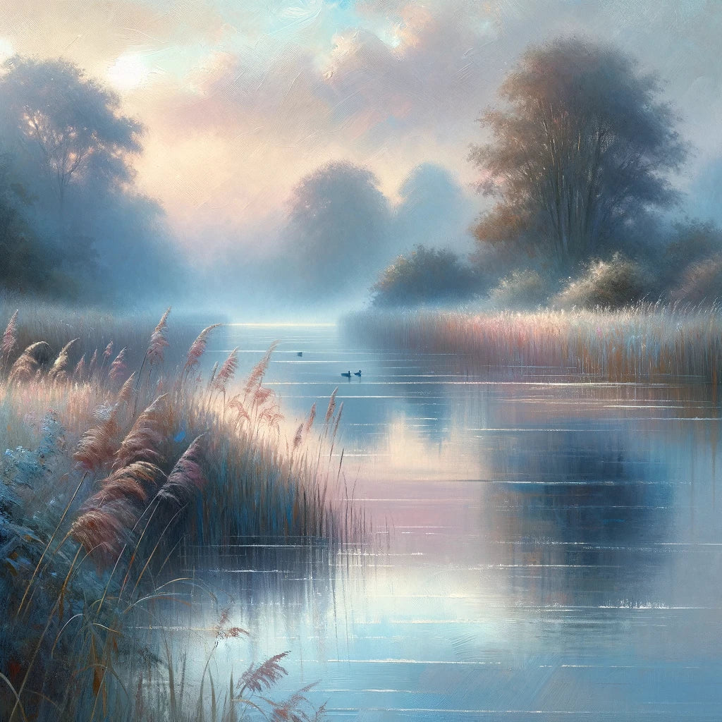 Dawn Riverbank Canvas