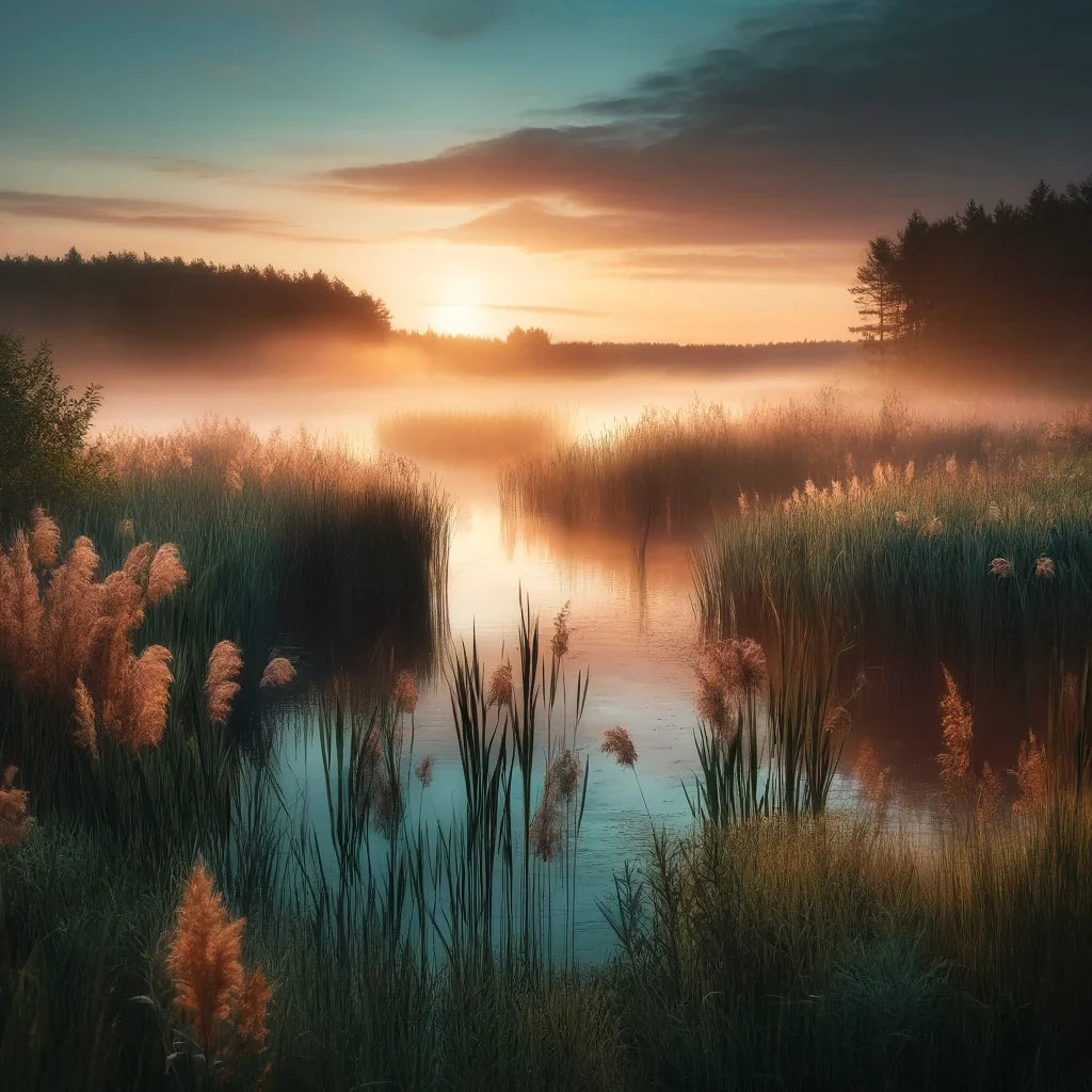Dawn Wetlands Serenity Canvas