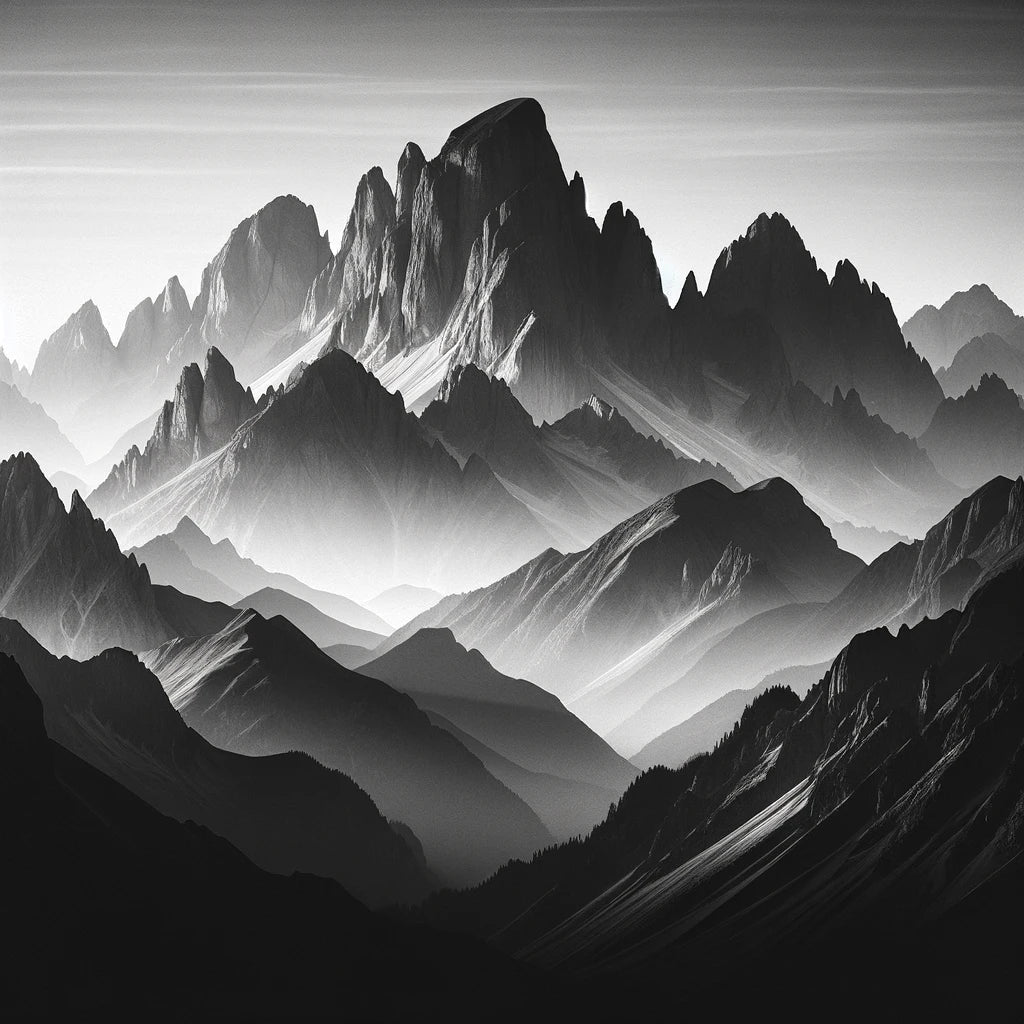 Dawn's Majesty: Mountain Silhouette Cotton Cushion