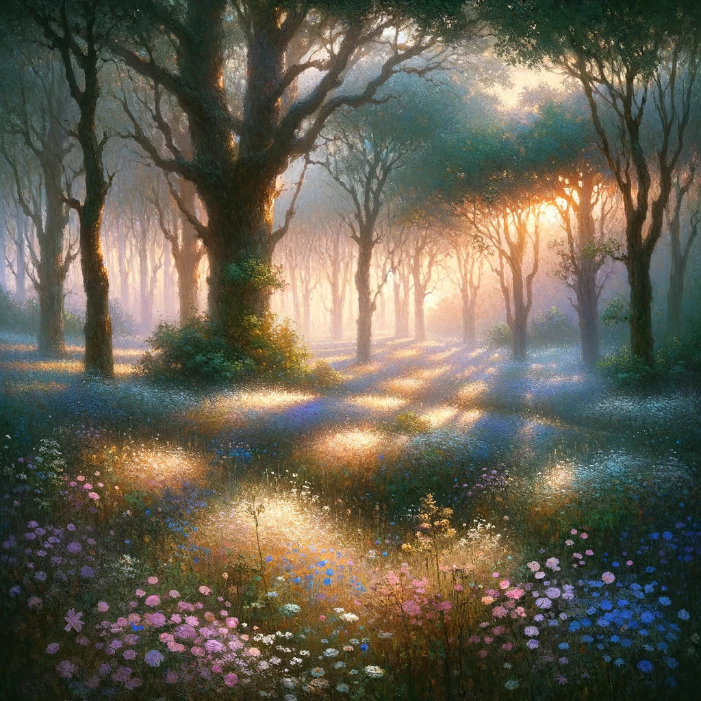 Dawn's Tranquil Glade Cotton Cushion