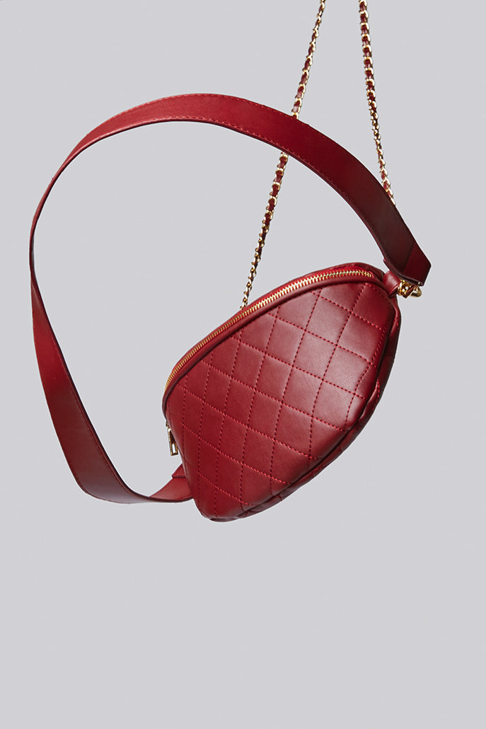 Dekar Cross Body Quilted Bum Bag - Red