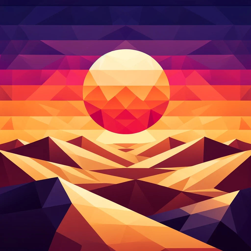 Desert Dusk Geometry Canvas