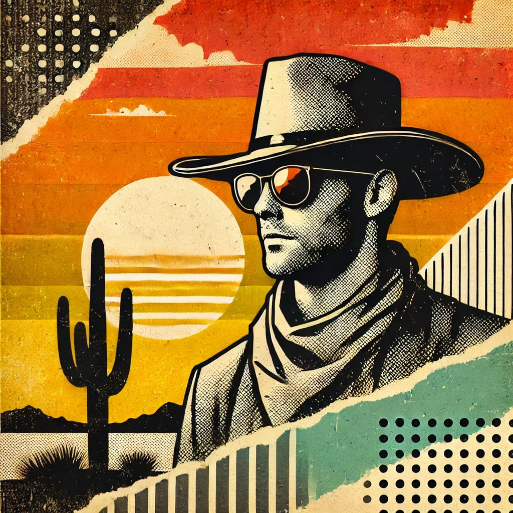 Desert Sunset Cowboy Canvas
