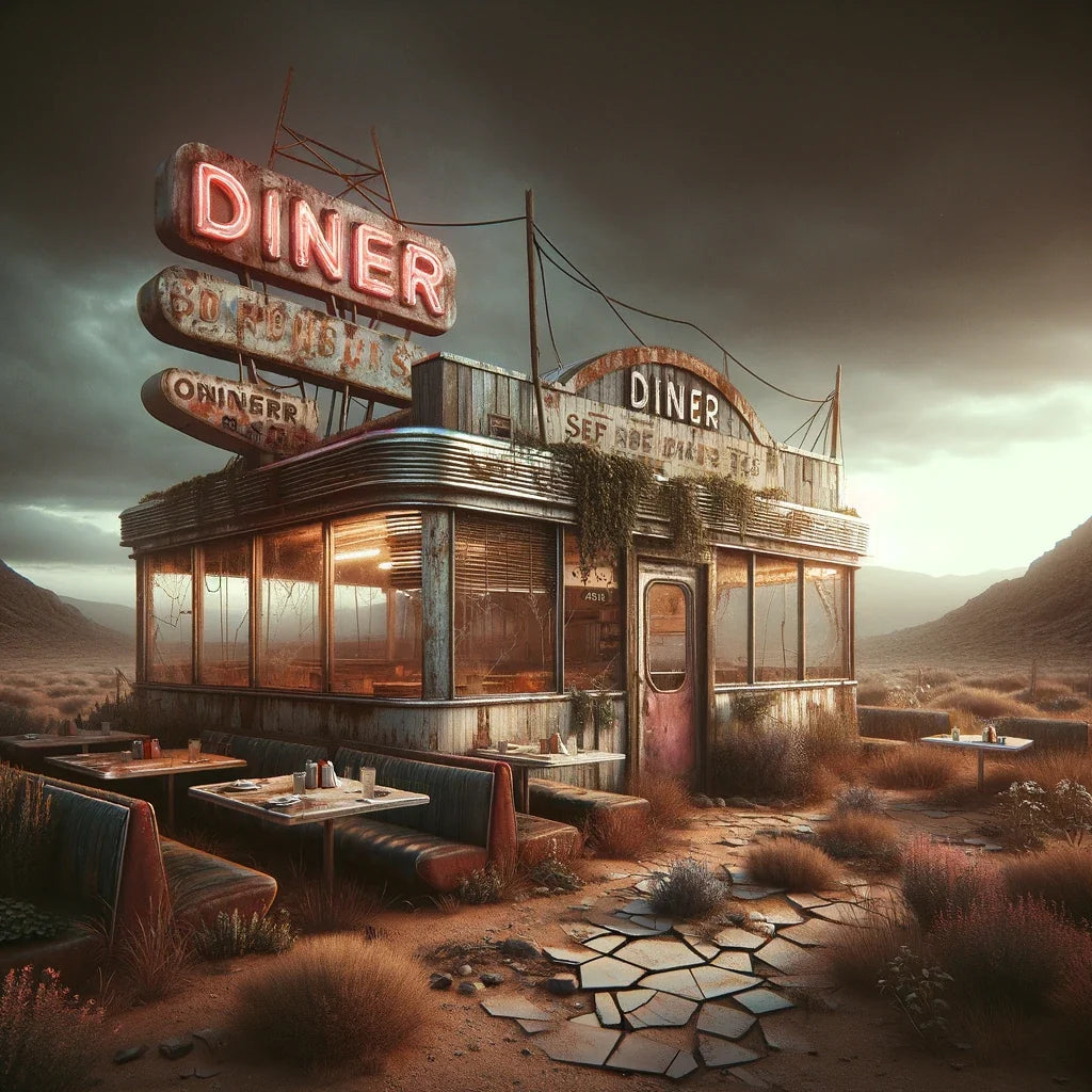 Desolate Diner Delight Canvas