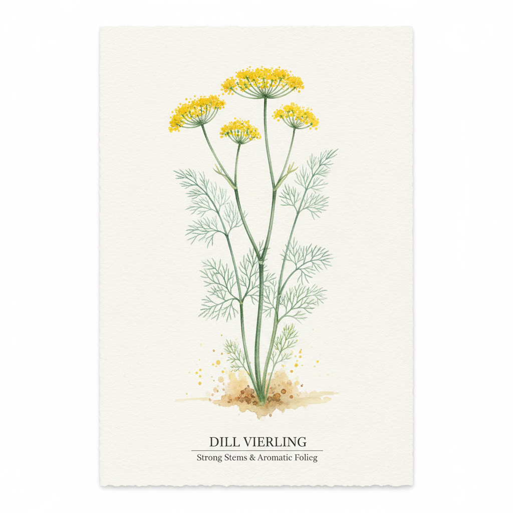 Dill Seeds - Vierling - Strong Stems & Aromatic Bluish-Green Foliage (350 Seeds)