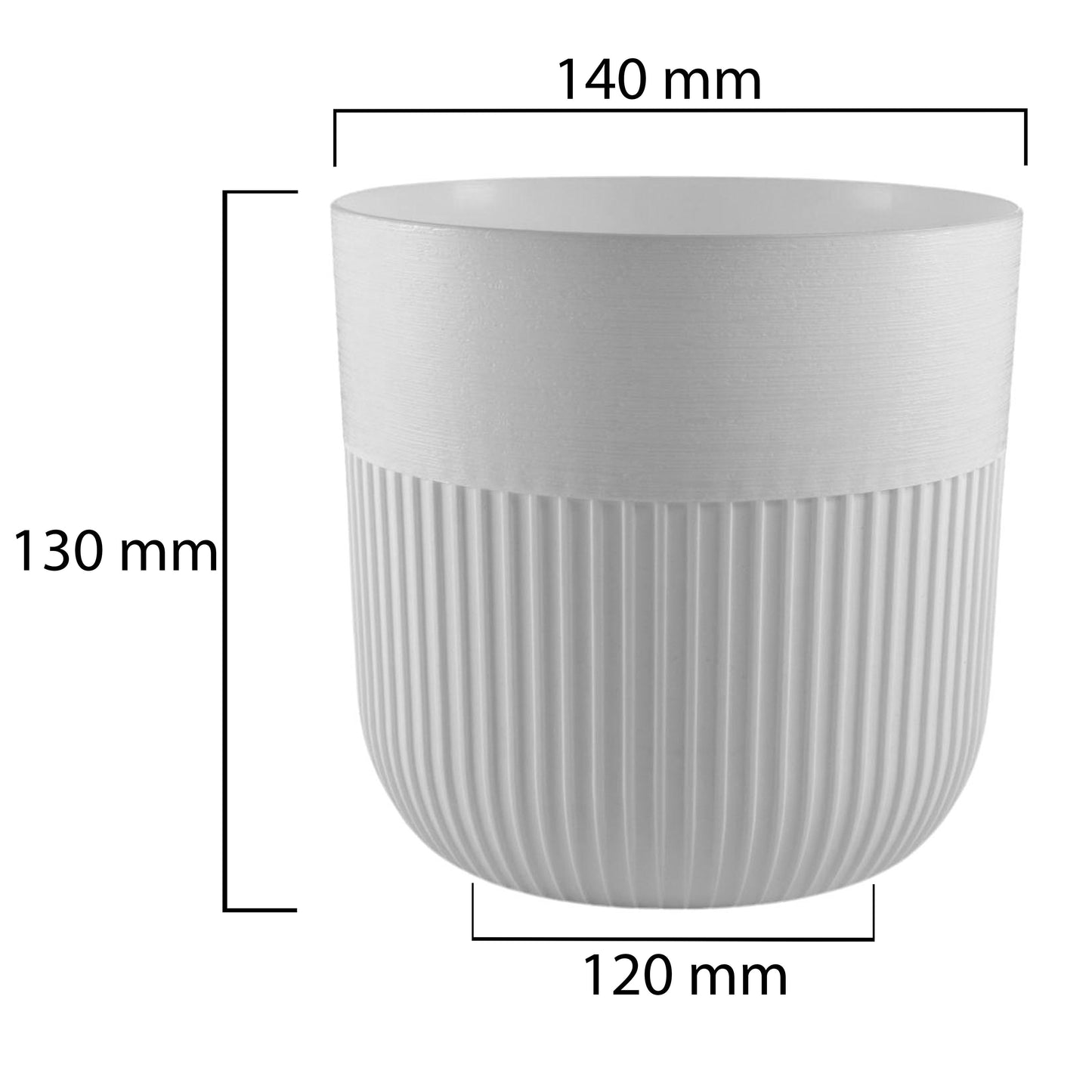 Luca Pot Without Hole 140mm White