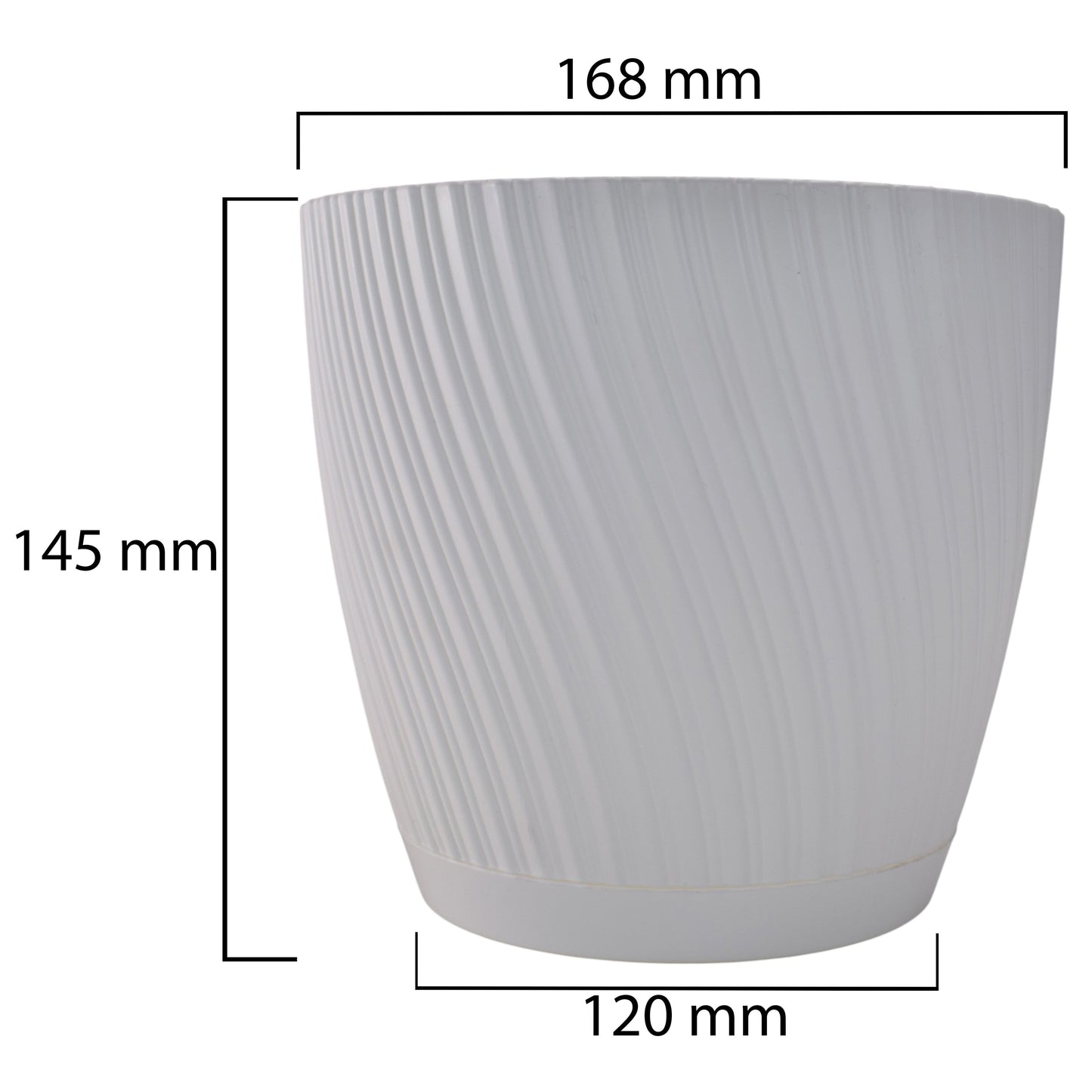 Mika Pot with Saucer 170mm White