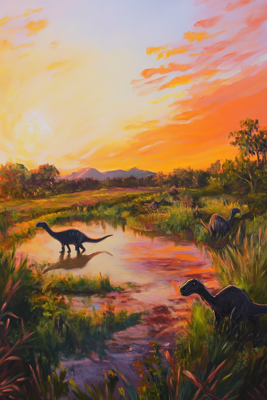 Dinosaur Dusk Canvas