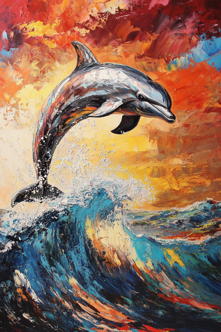 Dolphin's Exultant Leap Canvas