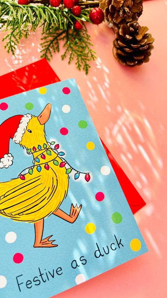 Festive as Duck Christmas Card – Funny Cheeky Holiday Greetings